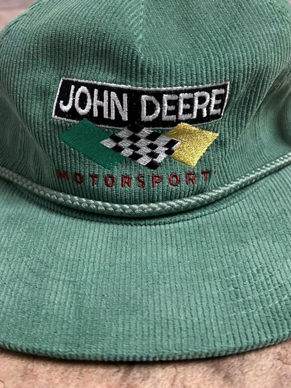Deadstock Embroidered John Deere Motorsports Corduroy SnapBack